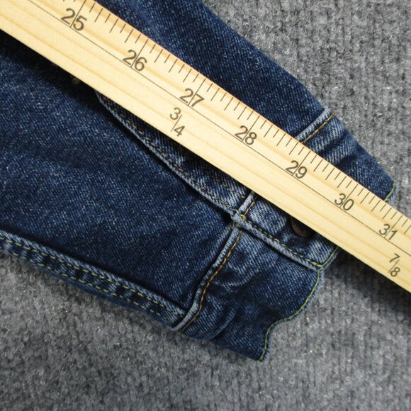 Levis Jacket Mens M Blue Trucker Dark Denim Stretch Western Flap Pockets Unisex - Picture 12 of 15